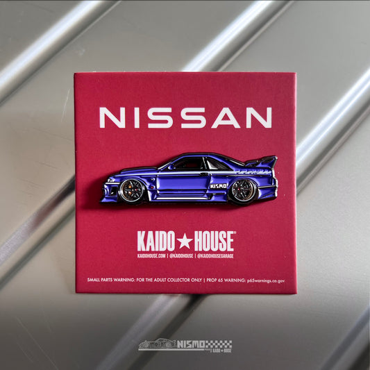 Nissan Skyline GT-R (R33) Kaido Works enamel pin, purple