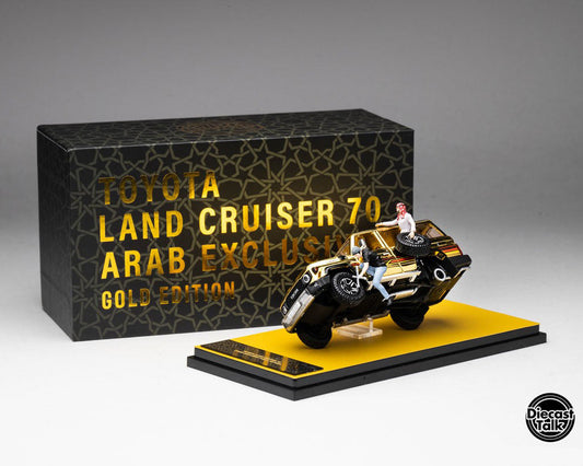 Diecast Talk MDX 2025 Toyota Land Cruiser Arab Exclusive Gold Edition