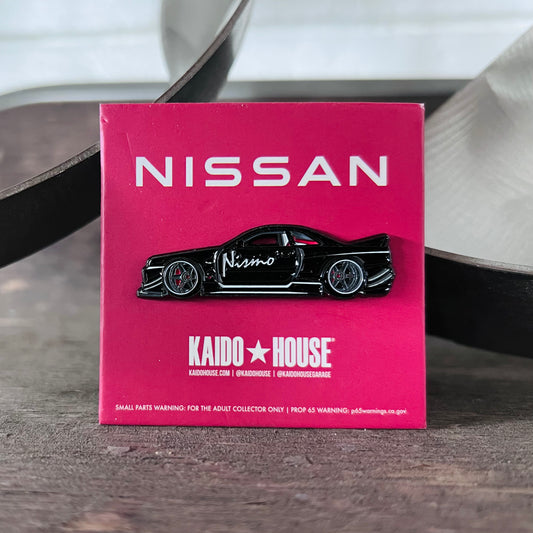 Nissan Skyline GT-R (R34) Kaido Works enamel pin, black