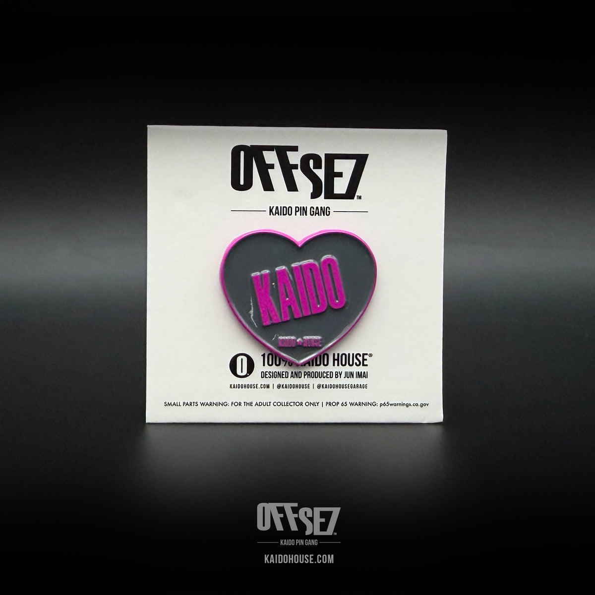 OFFSE7® Kaido Heart enamel pin, Gray